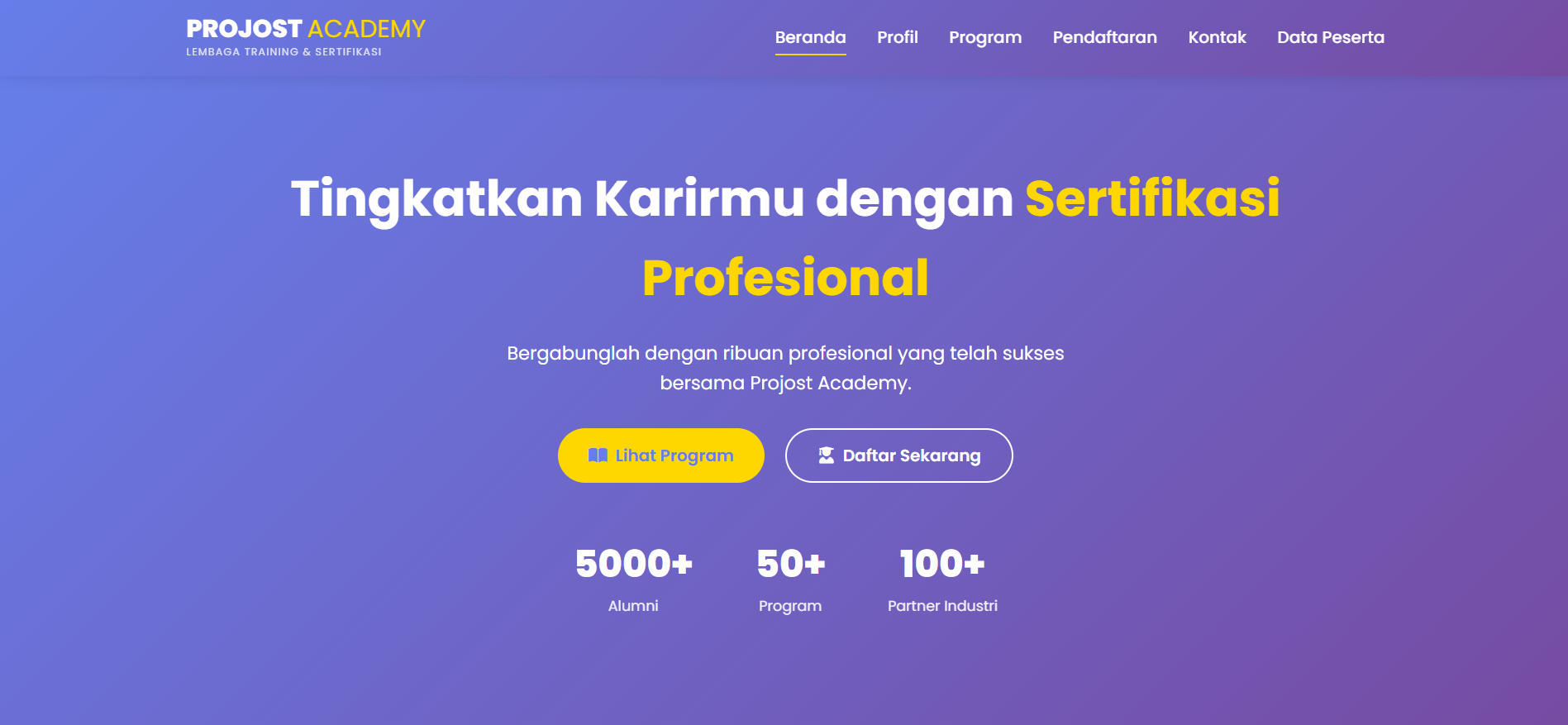 Sistem Pendaftaran Prodjost Academy